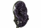 Sparkling Amethyst Geode With Metal Stand - Uruguay #342516-2